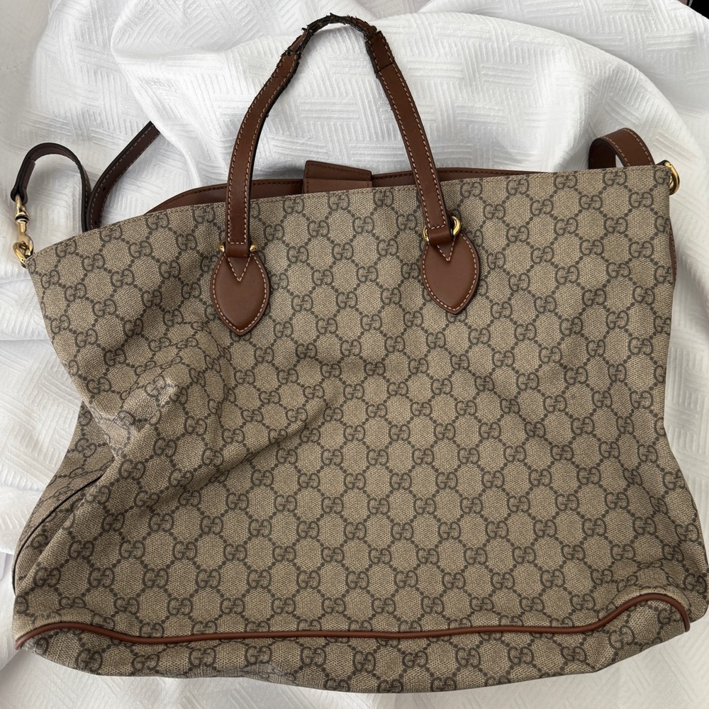 Gucci Monogram Canvas Tote Bag